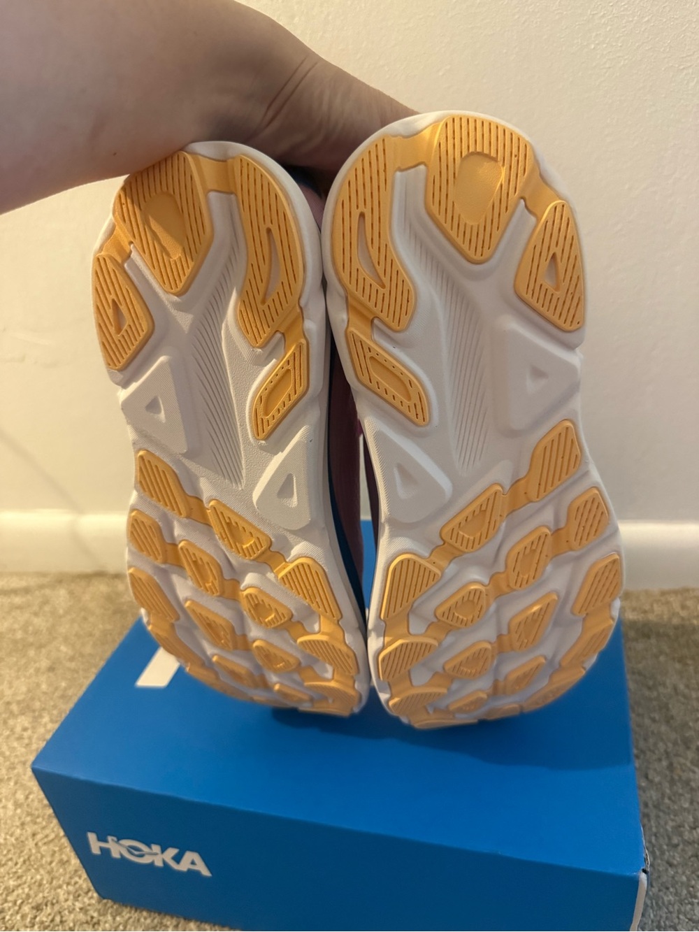 Hoka Pink, Blue & Yellow Running Shoes - Picture 5 of 6